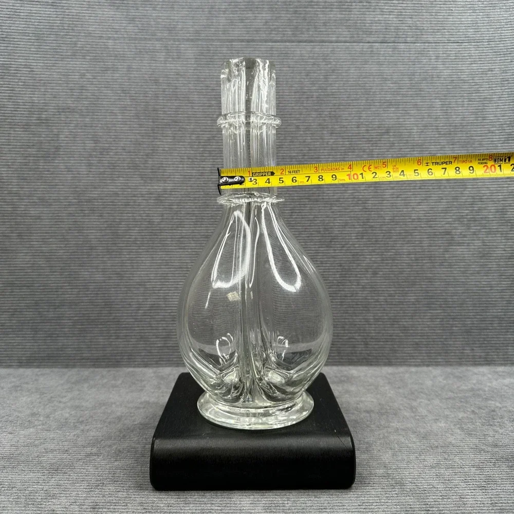 Vintage Clear Glass 4 Chamber Decanter‎ Ribbed Neck Pinched Glass Carafe Cruet